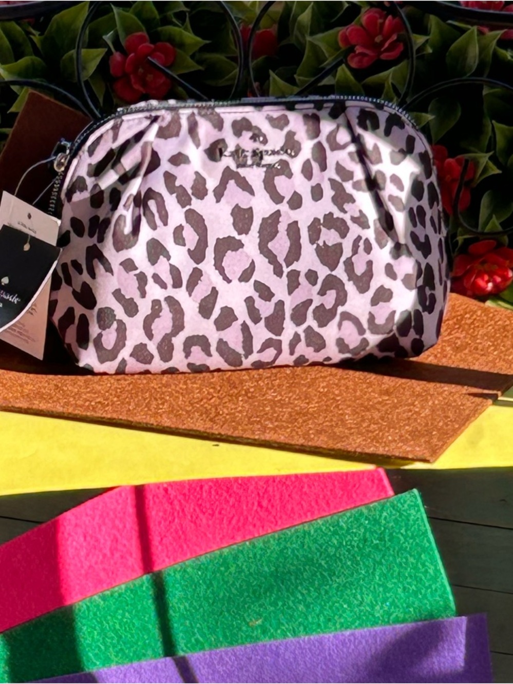 Lavender Leopard Print NWT KATE SPADE Zipper Pouch Wristlet